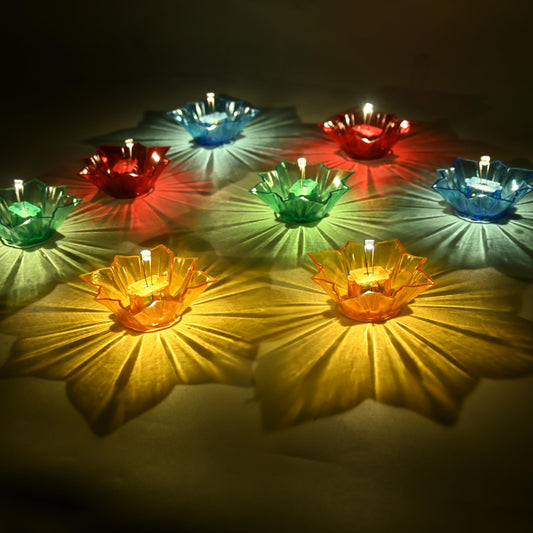 Electric Water Sensor Reflection Led Diyas (Pack Of 6/12/24)